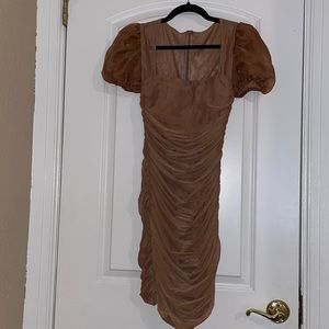 Taupe Ruched dress